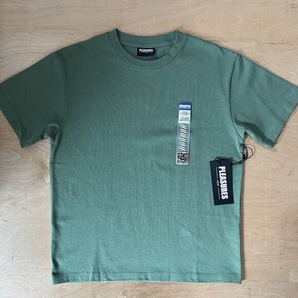 Pleasures Boxy Shirt Small Green UPC Size Tag Los Angeles Streetwear Hype - Picture 2 of 8